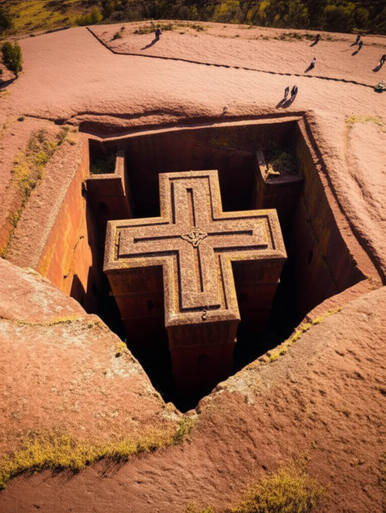 Bet Giyorgis, the cross-shaped rock-hewn church of Lalibela